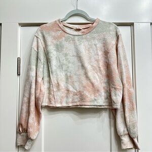 Pastel Tie-Dye Cropped Sweater